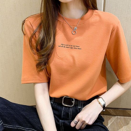 图片 学生女孩夏季宽松T恤