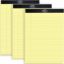图片 黄色法律记事本8.5 x 11，一包3-穿孔宽尺书写板-优质厚纸，无墨水渗出-空白法律记事本适用于家庭，