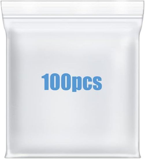 图片 厚塑料袋100件透明可重新密封拉链锁聚乙烯袋可折叠重型拉链袋珠宝