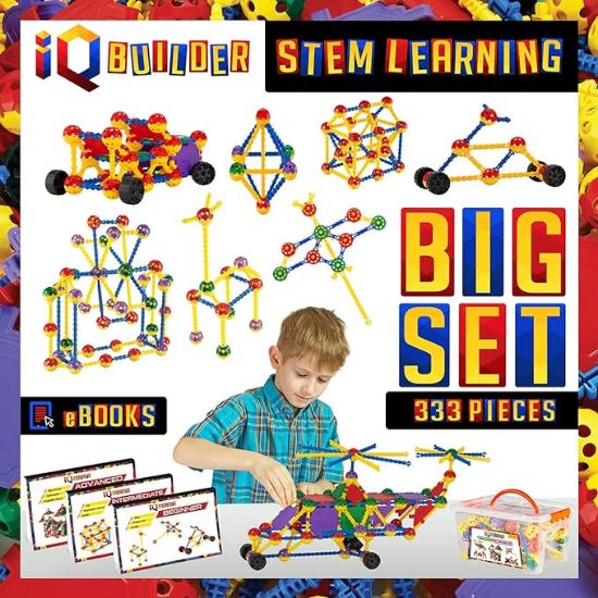图片 IQ BUILDER | STEM Learning Toys | Creative Construction Engineering | Fun Educational Building Blocks Toy Set for Boys and Girls Ages 5 6 7 8 9 10 Year Old + | Best Toy Gift for Kids | Activity Game