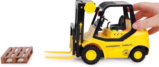 图片 Toyland® 23cm (9") Friction Powered Forklift Pallet Truck - Scale (1:16) - Boys Construction Toy with Lights & Sound - Ages 3+
